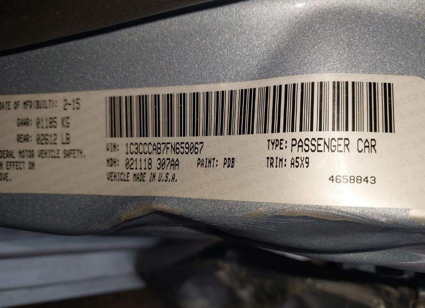 Photo 9 of 2015 Chrysler 200 LIMITED (VIN 1C3CCCAB7FN659067)