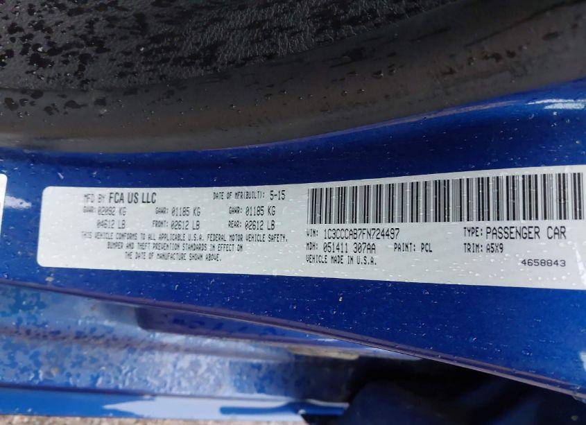 Photo 9 of 2015 Chrysler 200 LIMITED (VIN 1C3CCCAB7FN724497)