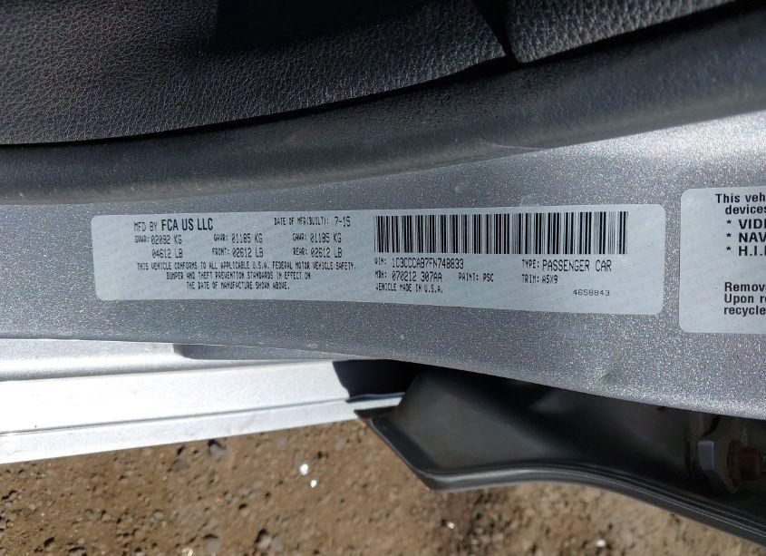 Photo 9 of 2015 Chrysler 200 LIMITED (VIN 1C3CCCAB7FN748833)