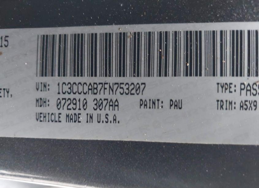 Photo 9 of 2015 Chrysler 200 LIMITED (VIN 1C3CCCAB7FN753207)