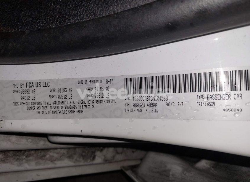 Photo 9 of 2016 Chrysler 200 LIMITED (VIN 1C3CCCAB7GN104508)