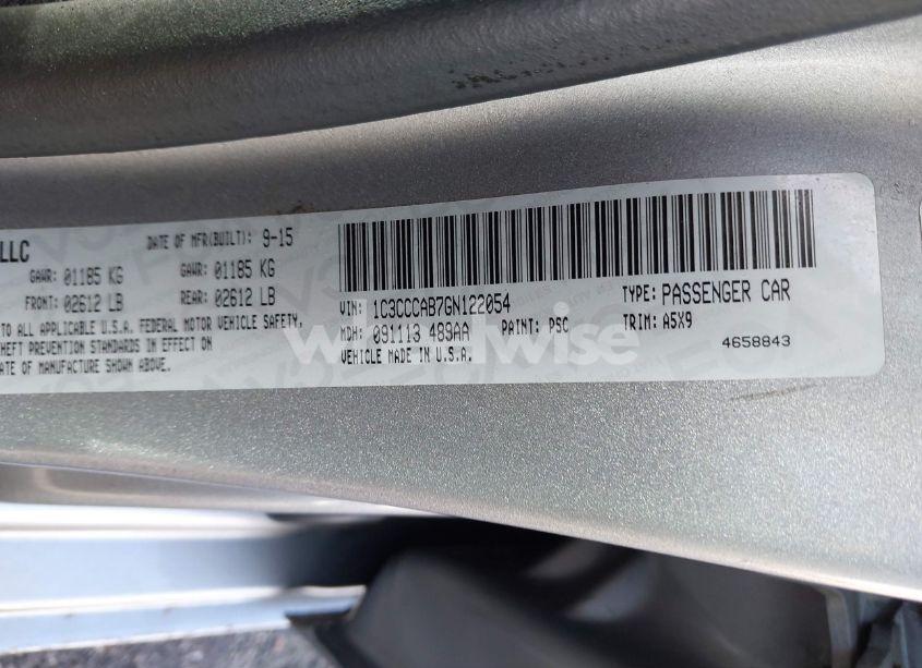 Photo 9 of 2016 Chrysler 200 LIMITED (VIN 1C3CCCAB7GN122054)