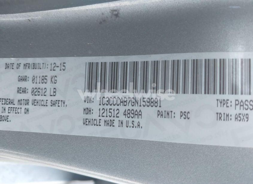 Photo 9 of 2016 Chrysler 200 LIMITED (VIN 1C3CCCAB7GN159881)