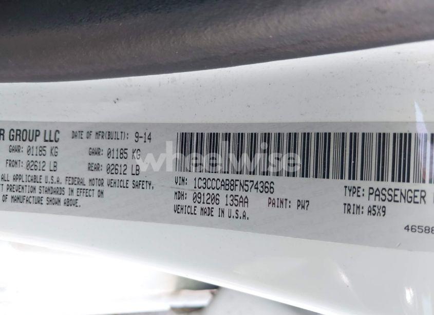 Photo 9 of 2015 Chrysler 200 LIMITED (VIN 1C3CCCAB8FN574366)