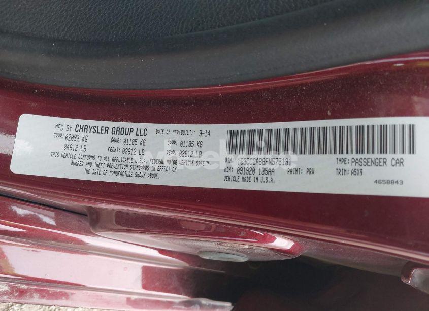 Photo 9 of 2015 Chrysler 200 LIMITED (VIN 1C3CCCAB8FN575131)