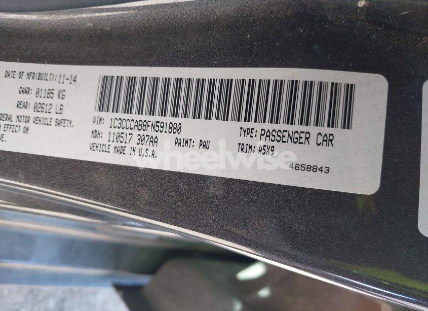 Photo 9 of 2015 Chrysler 200 LIMITED (VIN 1C3CCCAB8FN591880)