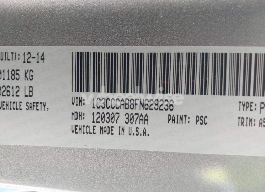 Photo 9 of 2015 Chrysler 200 LIMITED (VIN 1C3CCCAB8FN629236)