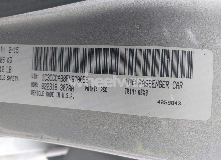 Photo 9 of 2015 Chrysler 200 LIMITED (VIN 1C3CCCAB8FN670059)