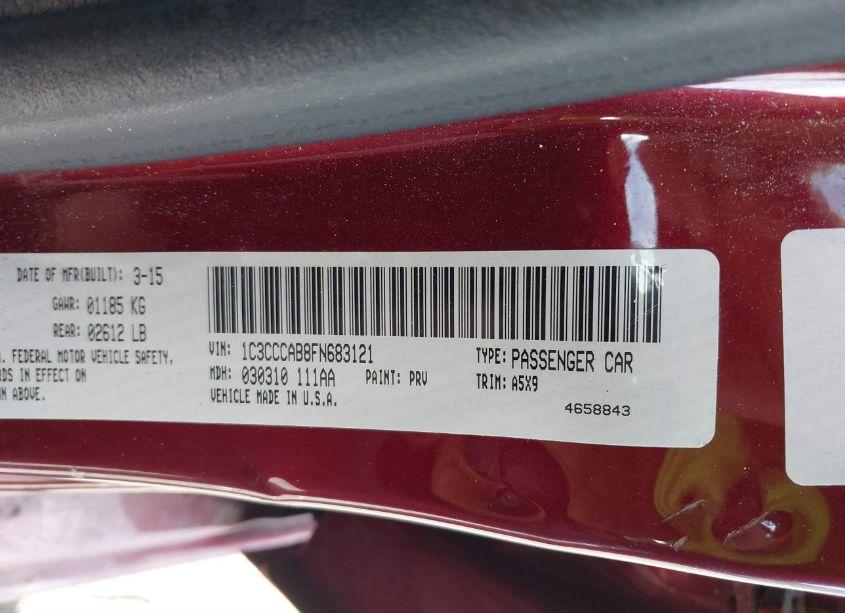 Photo 9 of 2015 Chrysler 200 LIMITED (VIN 1C3CCCAB8FN683121)