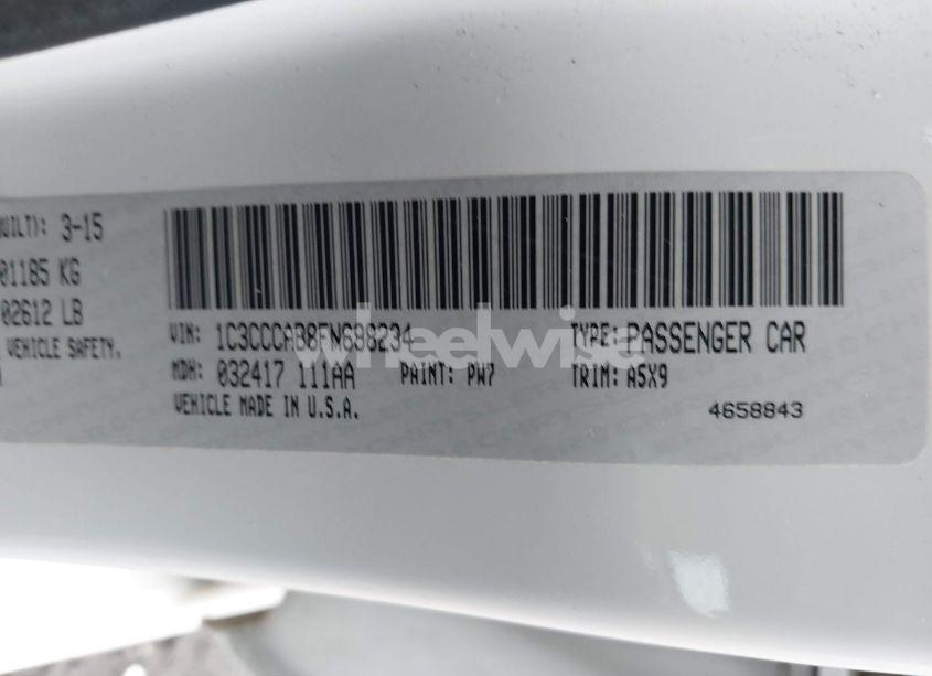 Photo 9 of 2015 Chrysler 200 LIMITED (VIN 1C3CCCAB8FN698234)