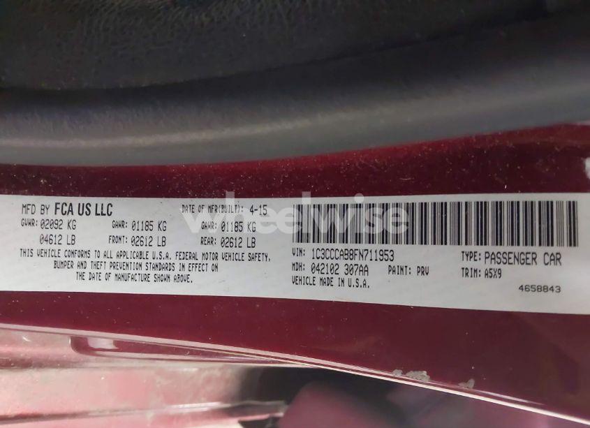 Photo 9 of 2015 Chrysler 200 LIMITED (VIN 1C3CCCAB8FN711953)