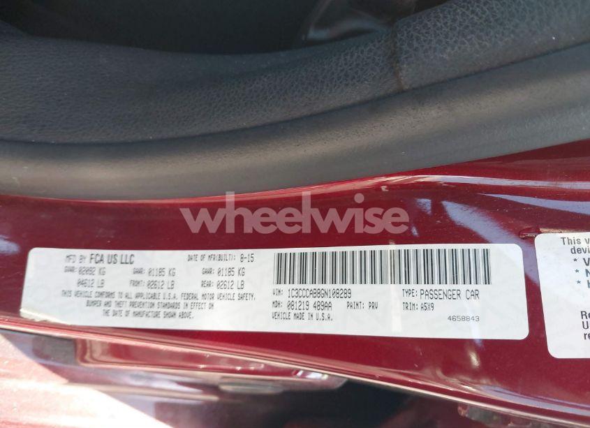 Photo 9 of 2016 Chrysler 200 LIMITED (VIN 1C3CCCAB8GN108289)