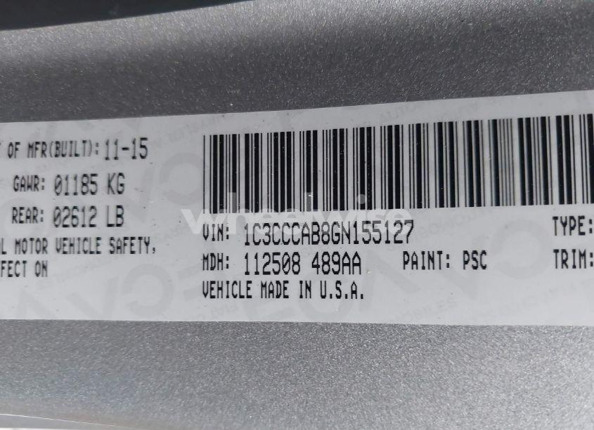 Photo 9 of 2016 Chrysler 200 LIMITED (VIN 1C3CCCAB8GN155127)