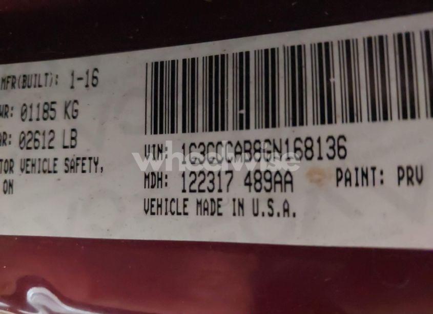 Photo 9 of 2016 Chrysler 200 LIMITED (VIN 1C3CCCAB8GN168136)