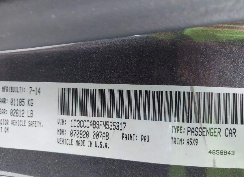 Photo 9 of 2015 Chrysler 200 LIMITED (VIN 1C3CCCAB9FN535317)