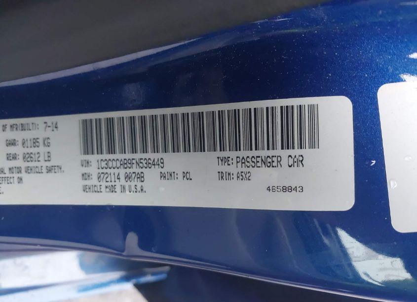 Photo 9 of 2015 Chrysler 200 LIMITED (VIN 1C3CCCAB9FN536449)