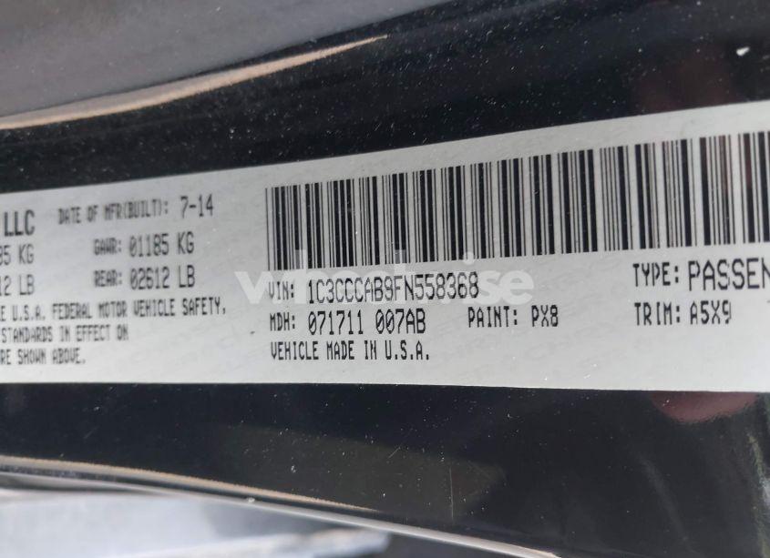 Photo 9 of 2015 Chrysler 200 LIMITED (VIN 1C3CCCAB9FN558368)