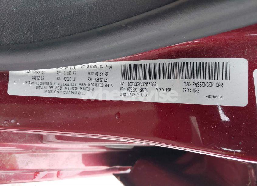 Photo 9 of 2015 Chrysler 200 LIMITED (VIN 1C3CCCAB9FN559861)