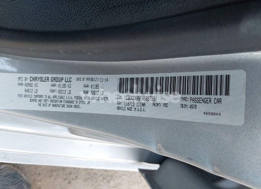 Photo 9 of 2015 Chrysler 200 LIMITED (VIN 1C3CCCAB9FN609738)