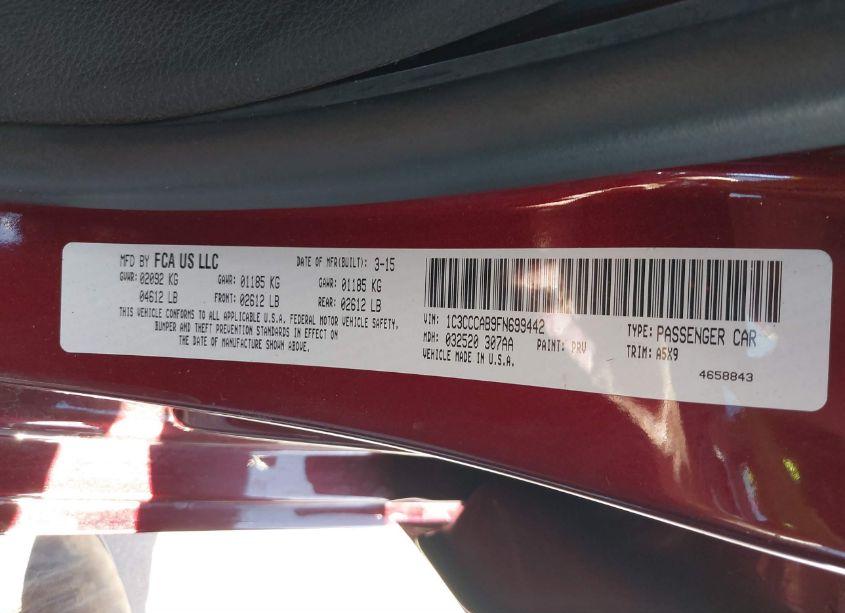 Photo 9 of 2015 Chrysler 200 LIMITED (VIN 1C3CCCAB9FN699442)