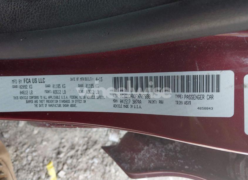 Photo 9 of 2015 Chrysler 200 LIMITED (VIN 1C3CCCAB9FN707698)