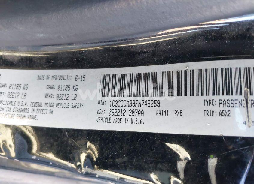 Photo 9 of 2015 Chrysler 200 LIMITED (VIN 1C3CCCAB9FN743259)