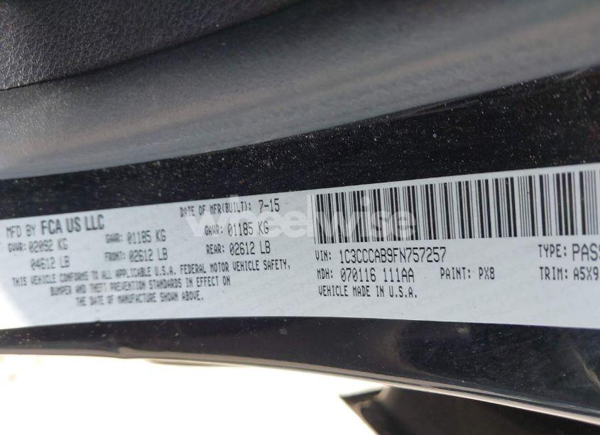 Photo 9 of 2015 Chrysler 200 LIMITED (VIN 1C3CCCAB9FN757257)