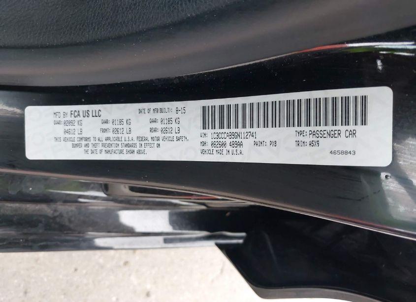 Photo 9 of 2016 Chrysler 200 LIMITED (VIN 1C3CCCAB9GN112741)