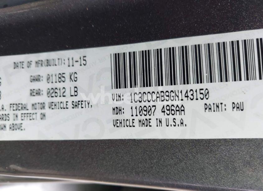 Photo 9 of 2016 Chrysler 200 LIMITED (VIN 1C3CCCAB9GN143150)