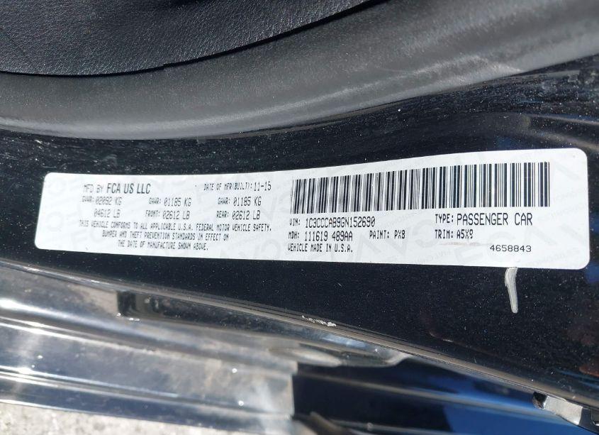 Photo 9 of 2016 Chrysler 200 LIMITED (VIN 1C3CCCAB9GN152690)