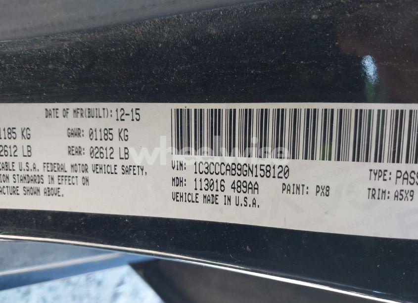 Photo 9 of 2016 Chrysler 200 LIMITED (VIN 1C3CCCAB9GN158120)