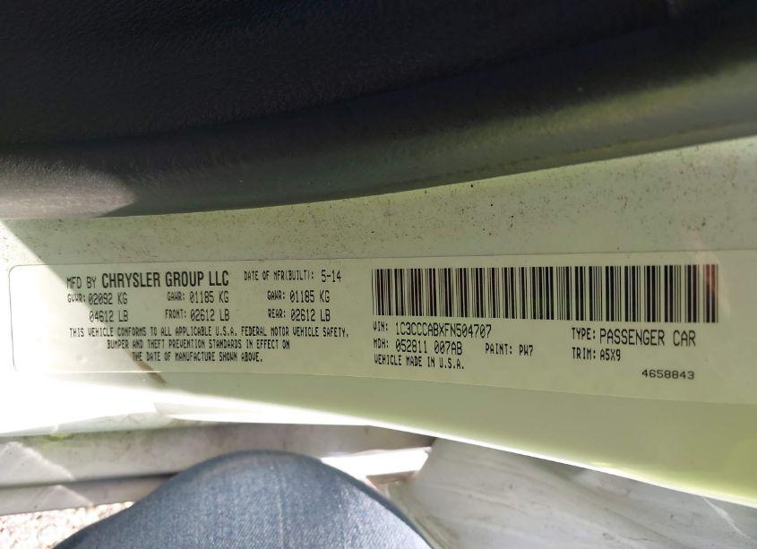 Photo 9 of 2015 Chrysler 200 LIMITED (VIN 1C3CCCABXFN504707)