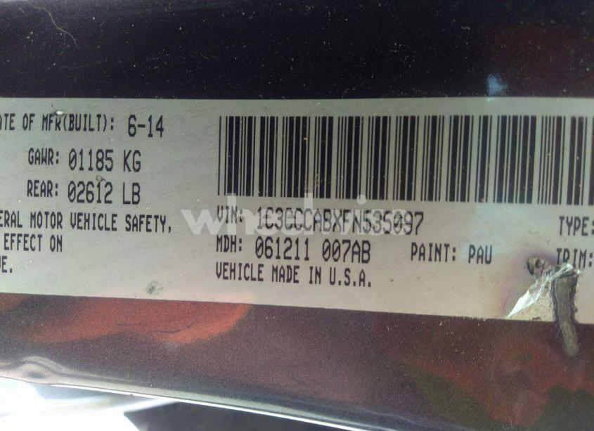 Photo 9 of 2015 Chrysler 200 LIMITED (VIN 1C3CCCABXFN535097)