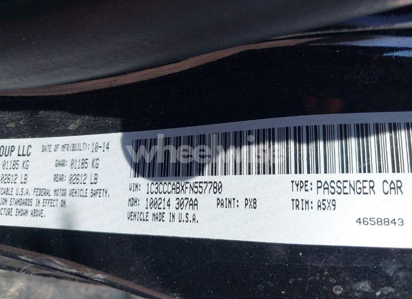 Photo 9 of 2015 Chrysler 200 LIMITED (VIN 1C3CCCABXFN557780)