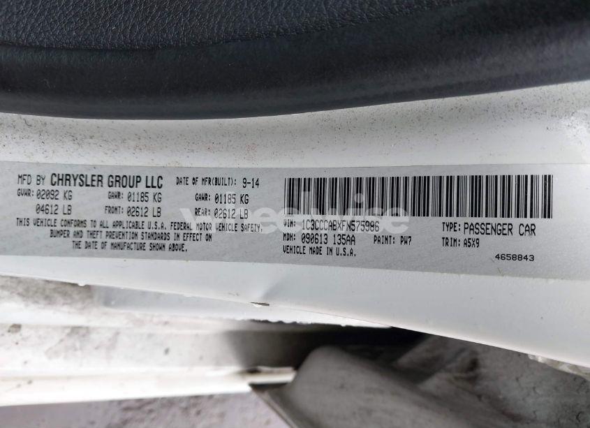 Photo 9 of 2015 Chrysler 200 LIMITED (VIN 1C3CCCABXFN575986)