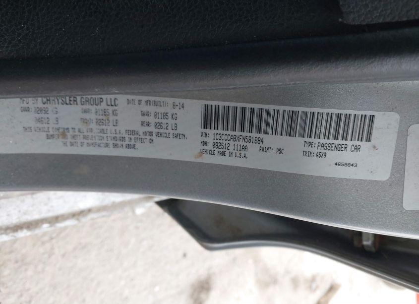 Photo 9 of 2015 Chrysler 200 LIMITED (VIN 1C3CCCABXFN581884)