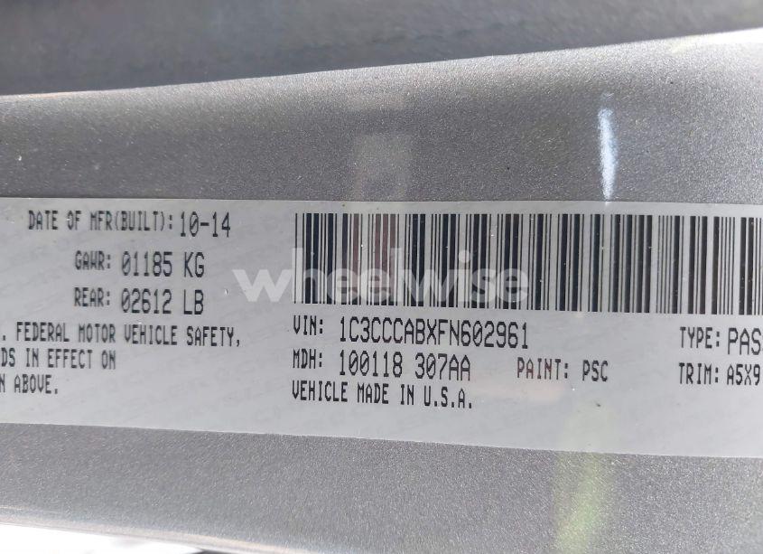 Photo 9 of 2015 Chrysler 200 LIMITED (VIN 1C3CCCABXFN602961)