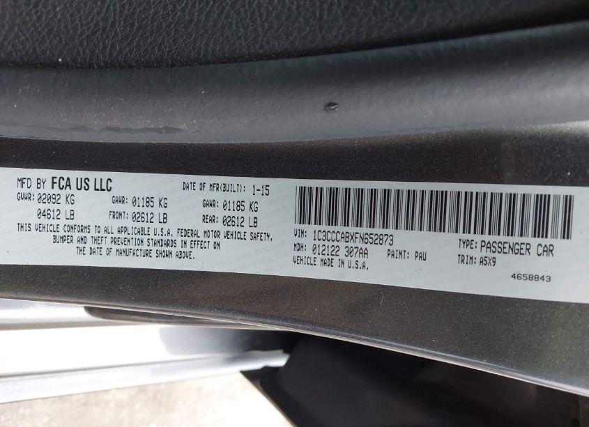 Photo 9 of 2015 Chrysler 200 LIMITED (VIN 1C3CCCABXFN652873)