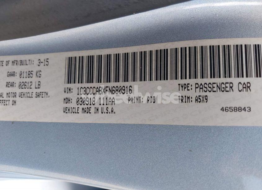 Photo 9 of 2015 Chrysler 200 LIMITED (VIN 1C3CCCABXFN680916)