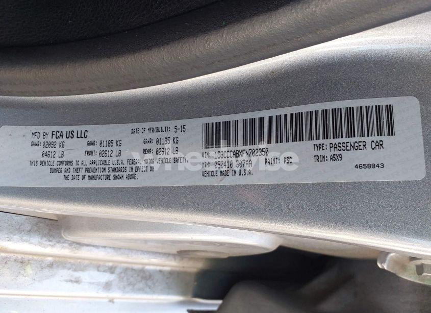 Photo 9 of 2015 Chrysler 200 LIMITED (VIN 1C3CCCABXFN702350)