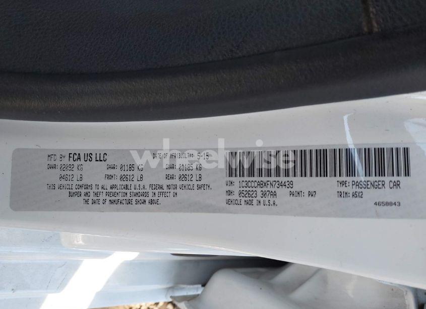 Photo 9 of 2015 Chrysler 200 LIMITED (VIN 1C3CCCABXFN734439)