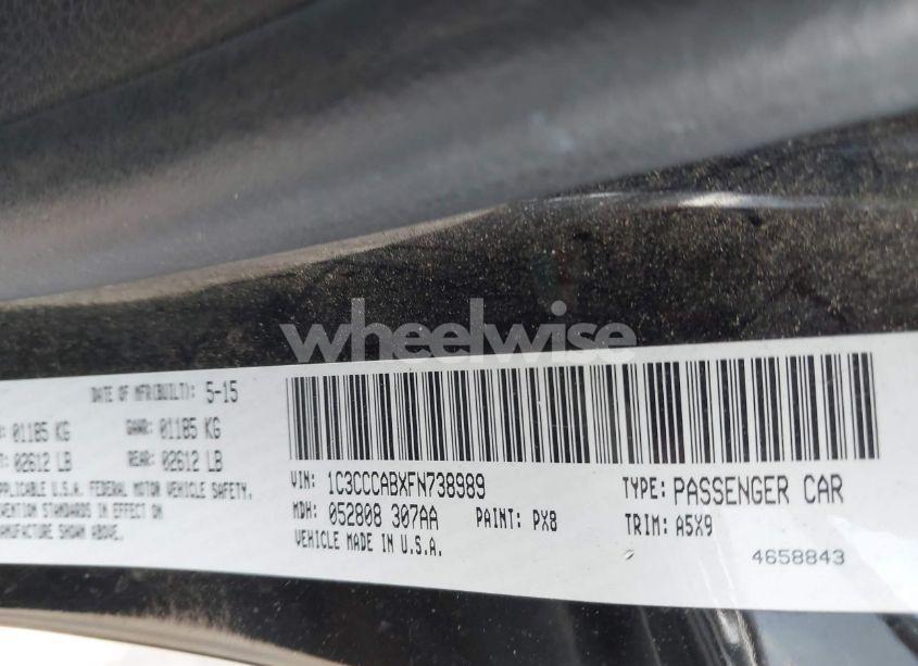 Photo 9 of 2015 Chrysler 200 LIMITED (VIN 1C3CCCABXFN738989)