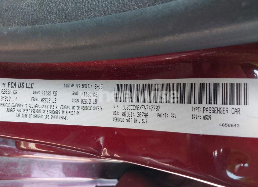 Photo 9 of 2015 Chrysler 200 LIMITED (VIN 1C3CCCABXFN747787)