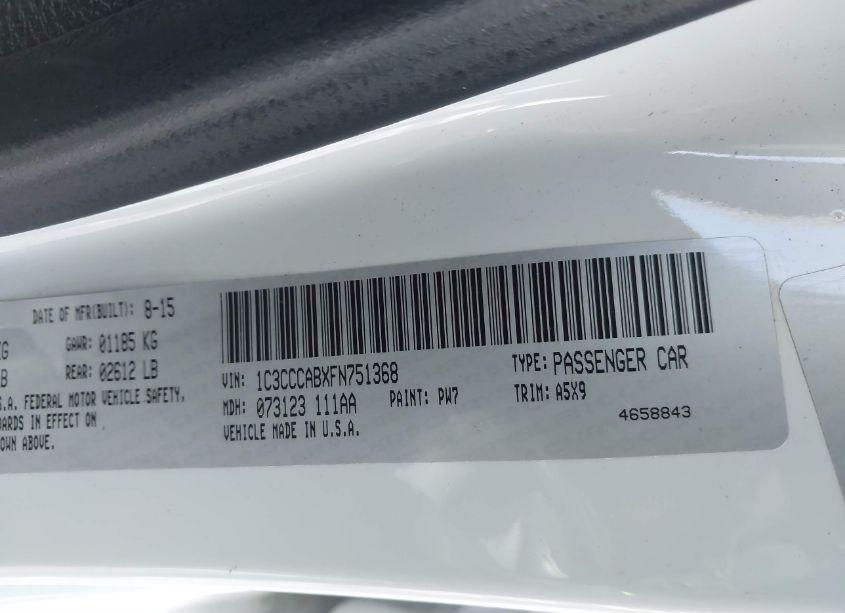 Photo 9 of 2015 Chrysler 200 LIMITED (VIN 1C3CCCABXFN751368)