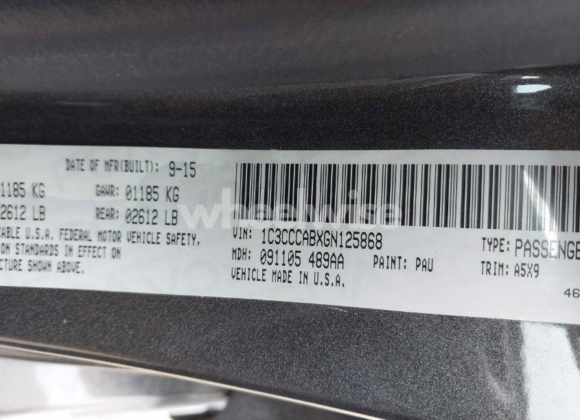 Photo 9 of 2016 Chrysler 200 LIMITED (VIN 1C3CCCABXGN125868)