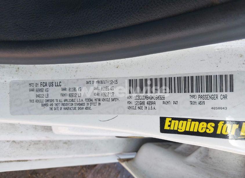 Photo 9 of 2016 Chrysler 200 LIMITED (VIN 1C3CCCABXGN160328)