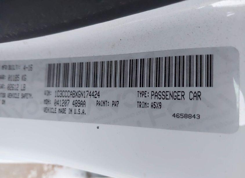 Photo 9 of 2016 Chrysler 200 LIMITED (VIN 1C3CCCABXGN174424)