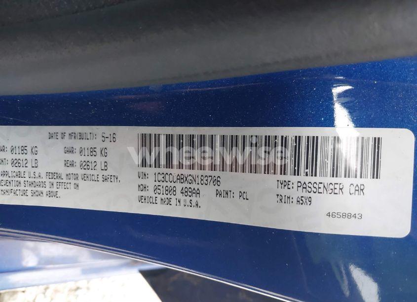 Photo 9 of 2016 Chrysler 200 LIMITED (VIN 1C3CCCABXGN183706)