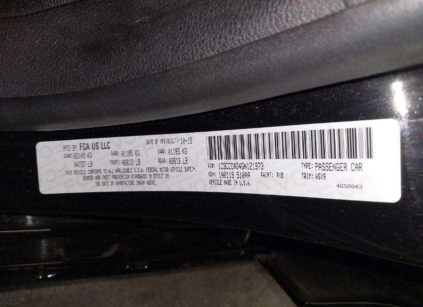 Photo 9 of 2016 Chrysler 200 LIMITED (VIN 1C3CCCAG4GN121973)