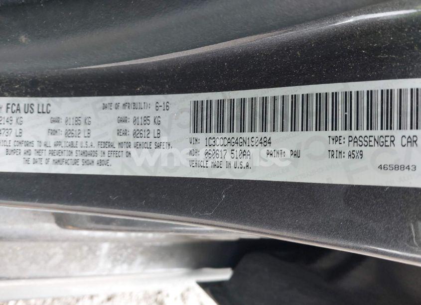 Photo 9 of 2016 Chrysler 200 LIMITED (VIN 1C3CCCAG4GN190484)
